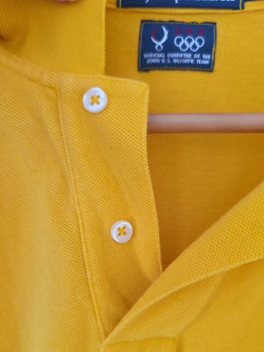 Polo by Ralph Lauren Yellow USA Beijing 2008 Olympics Polo Shirt Men's Size Xl